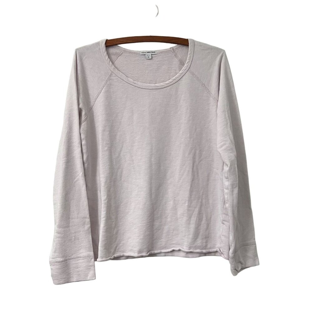 James Perse Lilac Cotton Raglan Sweatshirt Womens Size Large